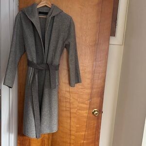 Zara Gray Belted Trench Coat XS